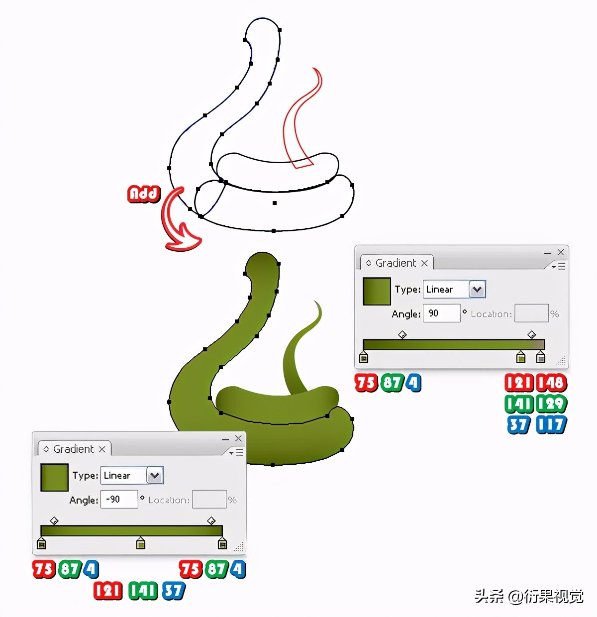 AI軟件教程，繪制卡通圖形操作步驟