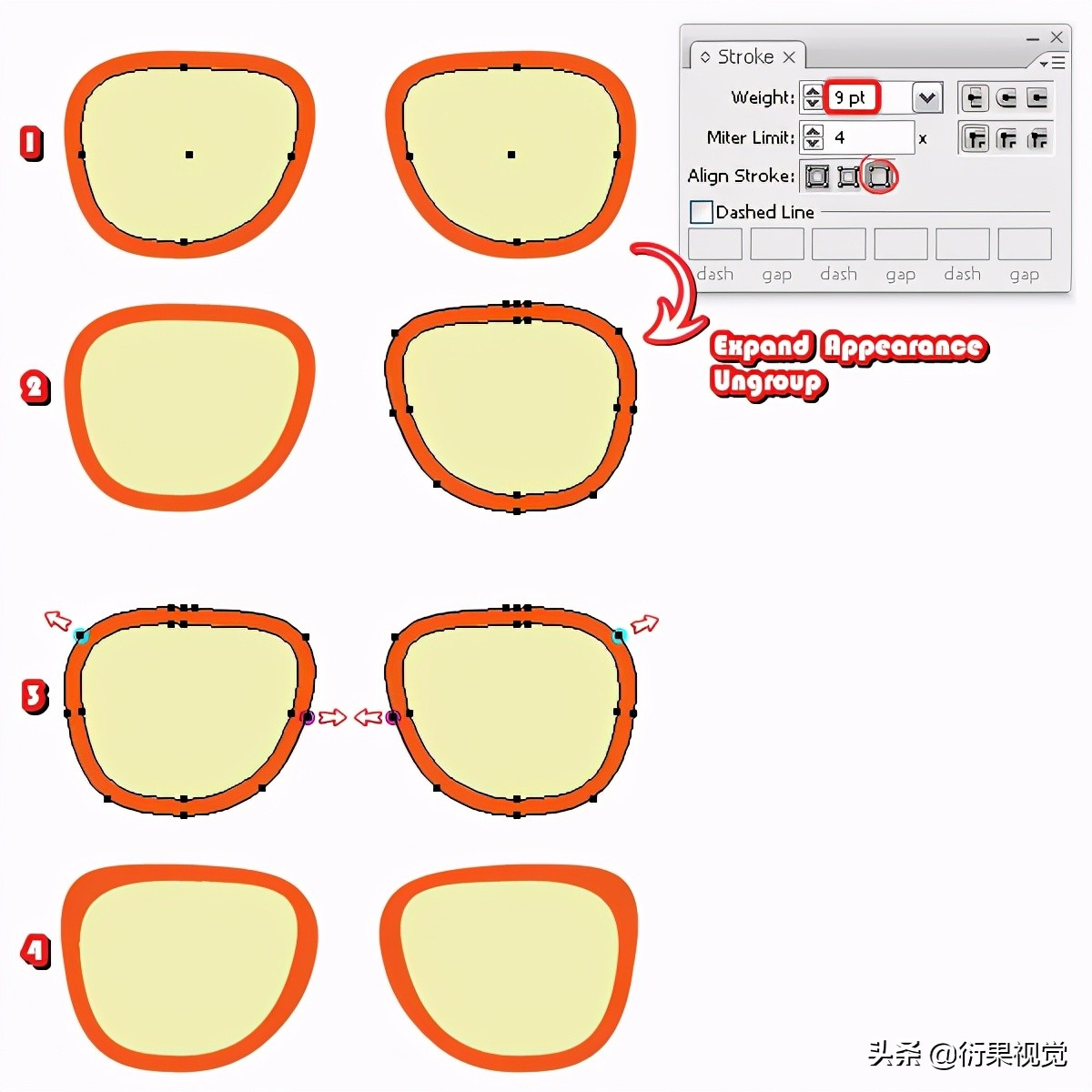 AI軟件教程，繪制卡通圖形操作步驟