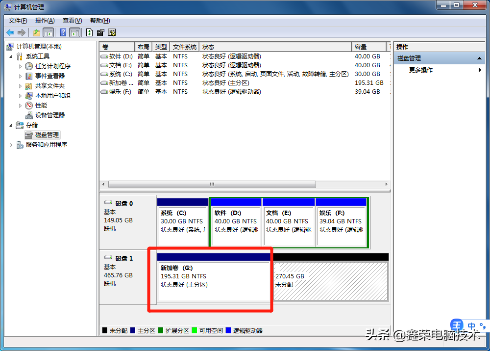 電腦系統內給硬盤(pán)分區或新加硬盤(pán)分區的方法