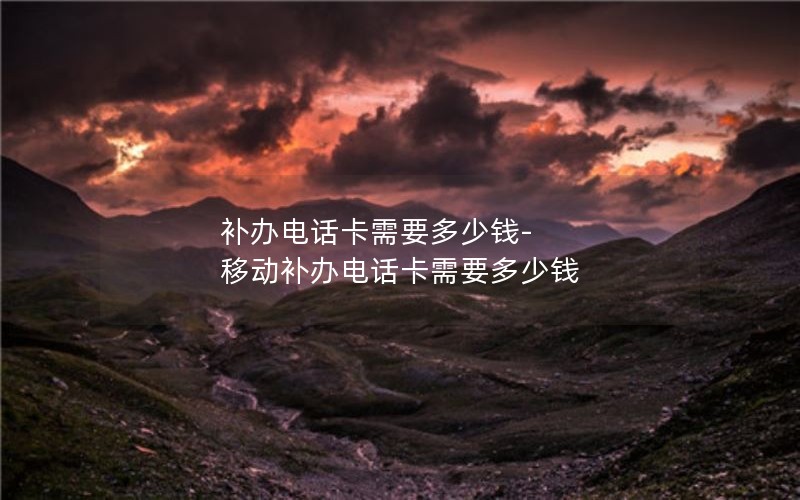 補辦電話(huà)卡需要多少錢(qián)-移動(dòng)補辦電話(huà)卡需要多少錢(qián)