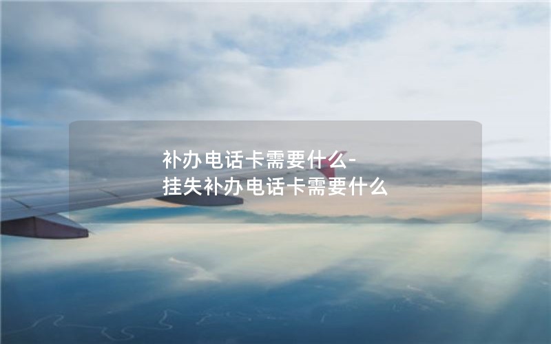 補辦電話(huà)卡需要什么-掛失補辦電話(huà)卡需要什么
