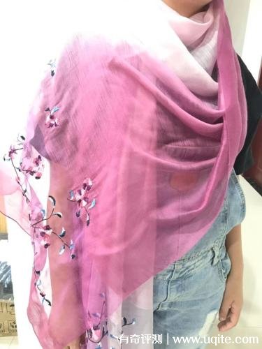一米畫(huà)紗絲巾怎么樣是什么檔次，刺繡絲巾使用體驗(杭州知名品牌)